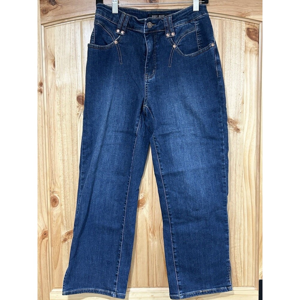Judy Blue Straight Leg Jeans Womens 7/28 Blue High Rise Stretch JB88127